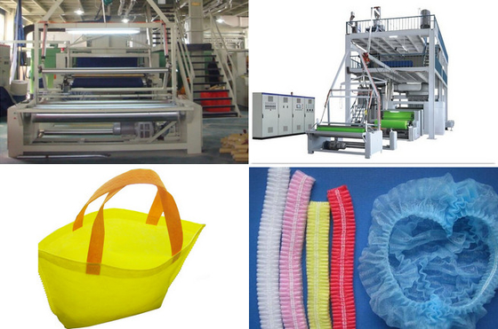 Linia produkcyjna włóknin SMS PP z włókniny spunbond / urządzenia do automatycznego wytwarzania torebek